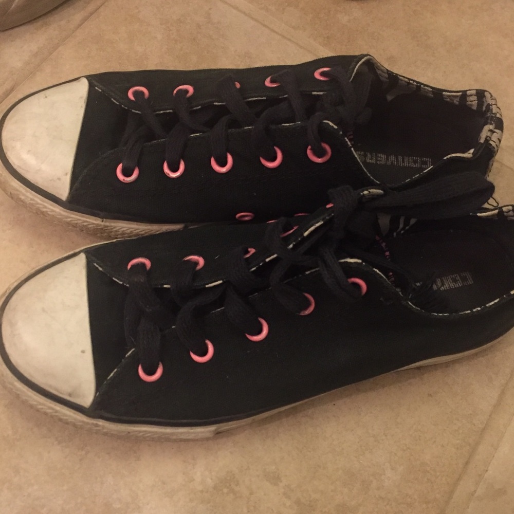 Black and Pink Converse